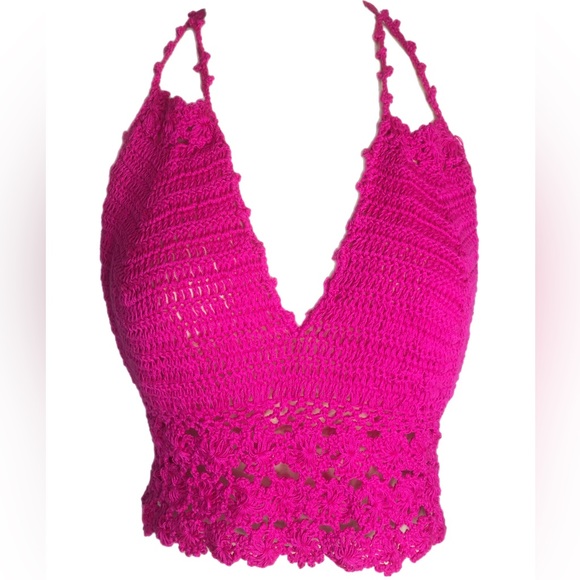 Gorgeous crochet handmade halter bikini/cami top. Size AU12 (small 14?) - Picture 4 of 7